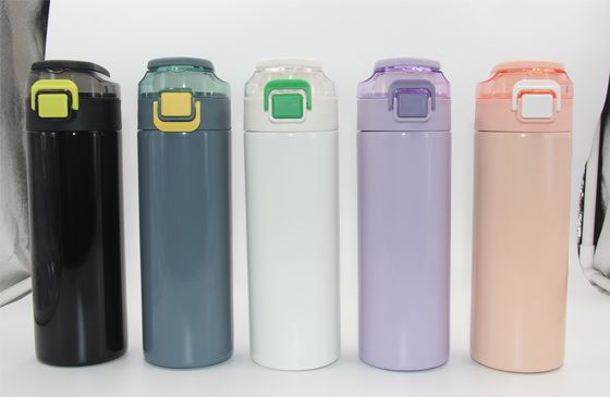 πατήστε το κουμπί 400 ml διπλό τοίχωμα μονωμένο από ανοξείδωτο χάλυβα μπουκάλι νερού