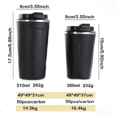 17oz στενή κούπα ανοξείδωτου σχεδίου σώματος, μονωμένο καφές Leakproof καπάκι κουπών