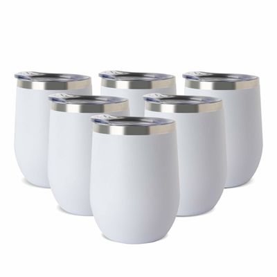 12oz άσπρο διπλοτειχισμένο σχέδιο κουπών καφέ ανοξείδωτου για τη μακροπρόθεσμη μόνωση