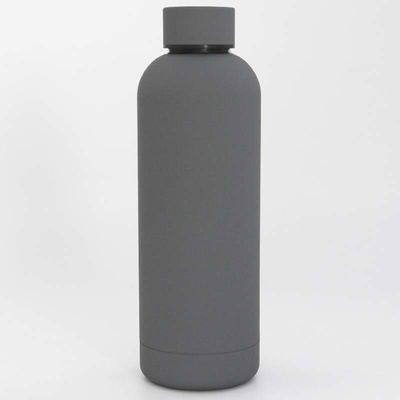 500ml λαστιχένιο επίστρωμα αθλητικών μπουκαλιών ανοξείδωτου διπλοτειχισμένο για το τρέξιμο