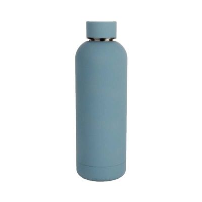 500ml λαστιχένιο επίστρωμα αθλητικών μπουκαλιών ανοξείδωτου διπλοτειχισμένο για το τρέξιμο
